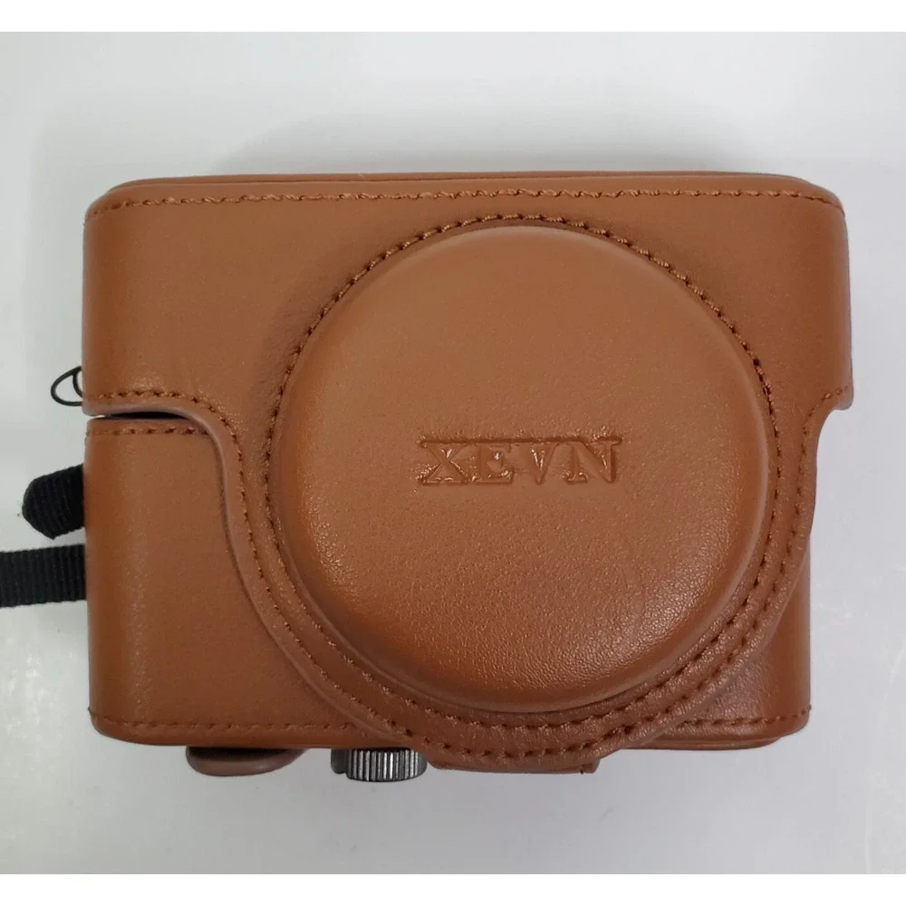 XEVN 2 Part Tan Leather Camera Case for Sony rx100 Series Digital Cameras strap - Picture 1 of 6